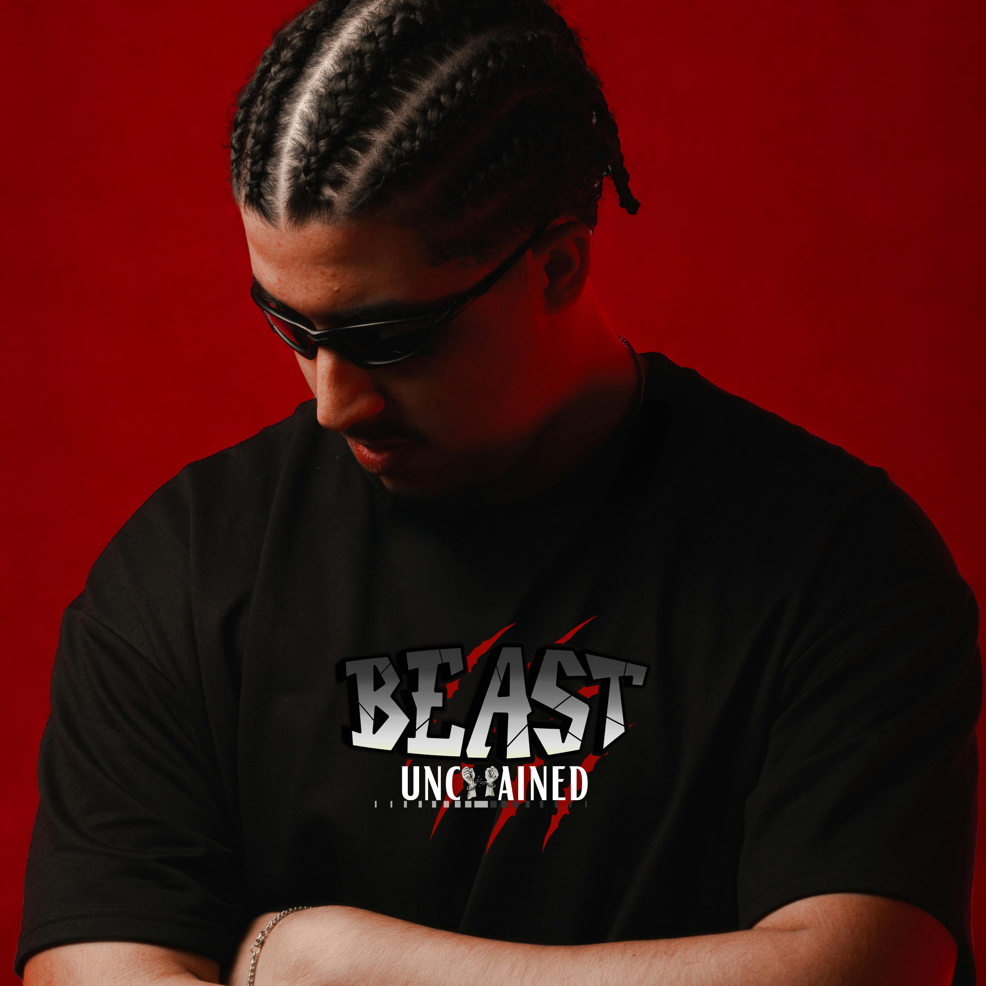 Beast Typography Oversized Statement T-Shirt for men and women